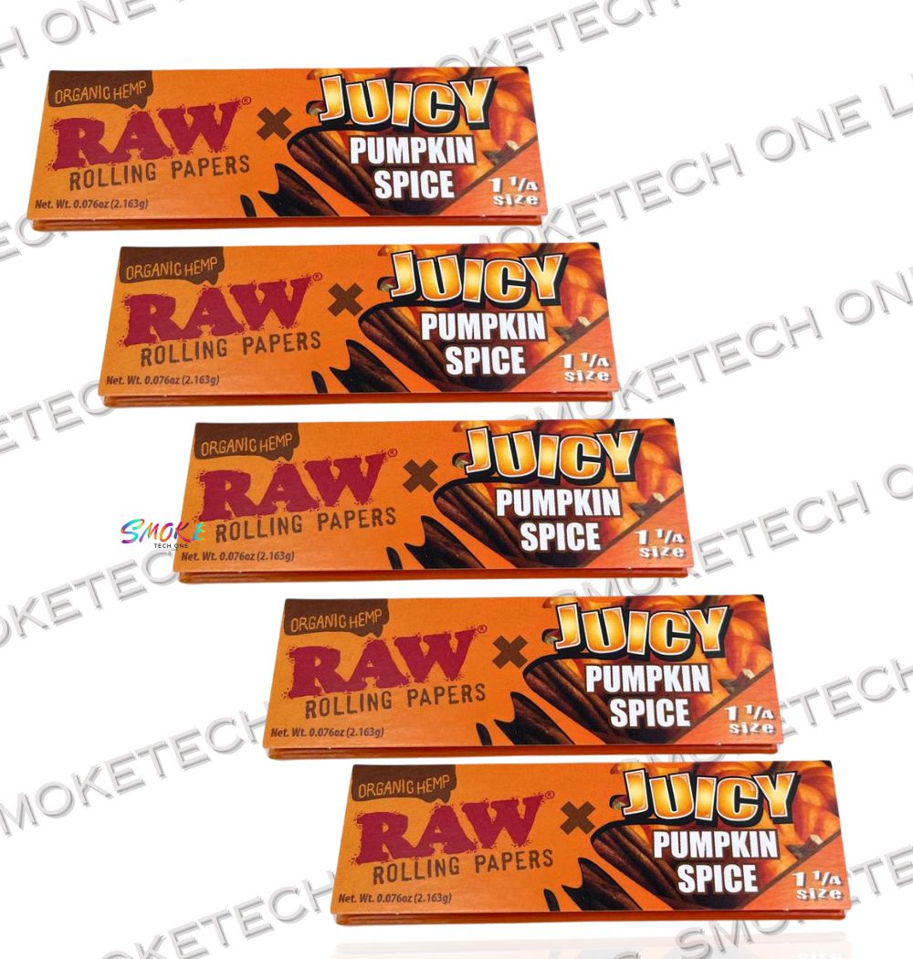 RAW x Juicy Jay’s Pumpkin Spice Organic Hemp Rolling Papers – 1 1/4 - Smoke Tech One LLC