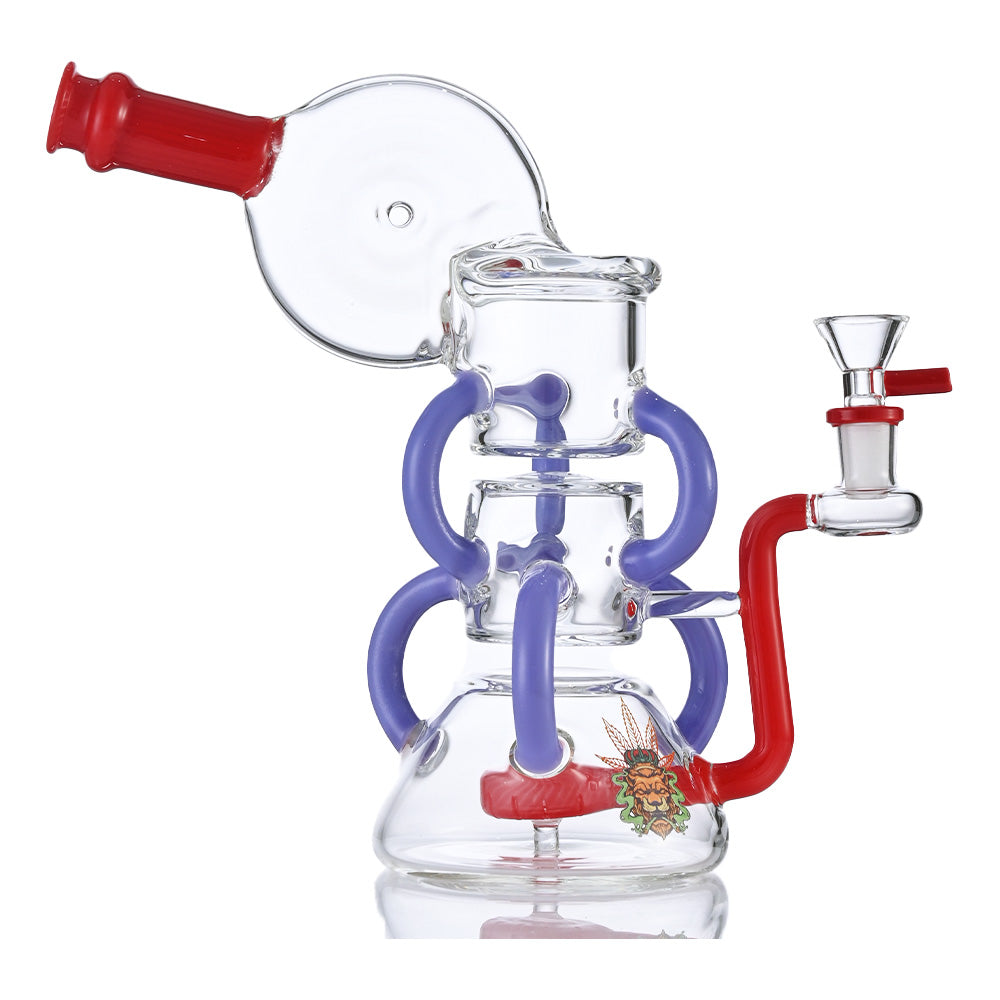 9" Color-Tube Recycler Water Pipe LJ008