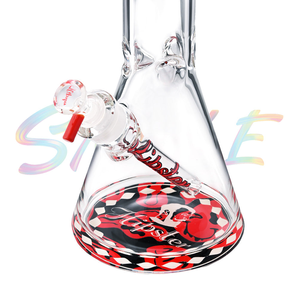 Hipster 16 Inch Crimson Swirl Beaker Water Pipe LY011 - Smoke Tech One LLC