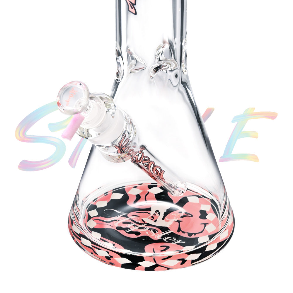 Hipster 16 Inch Crimson Swirl Beaker Water Pipe LY011 - Smoke Tech One LLC