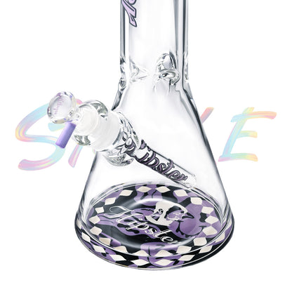 Hipster 16 Inch Crimson Swirl Beaker Water Pipe LY011 - Smoke Tech One LLC