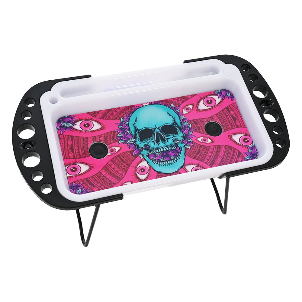 Hipster Inferno Skull LED Rolling Tray NU012