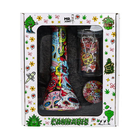 Devil Bong Gift Set -(Includes Bong,Grinder,Jar)