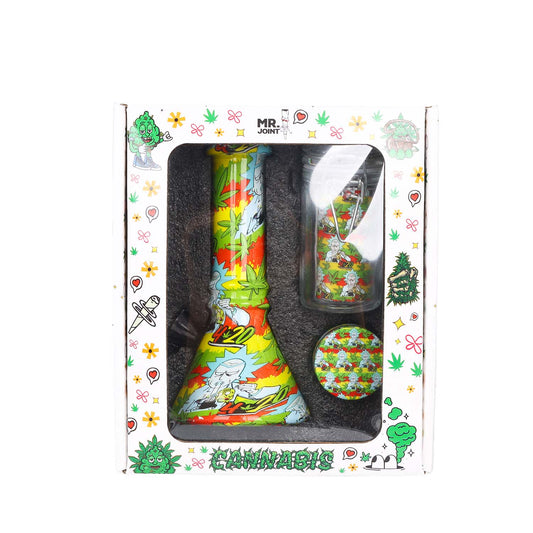 Rick&Monty Bong Gift Set -(Includes Bong,Grinder,Jar)