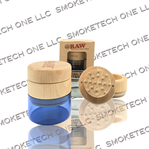 RAW Natural Wood Grinder x GR8TR 3pc 65mm Fine Grinder