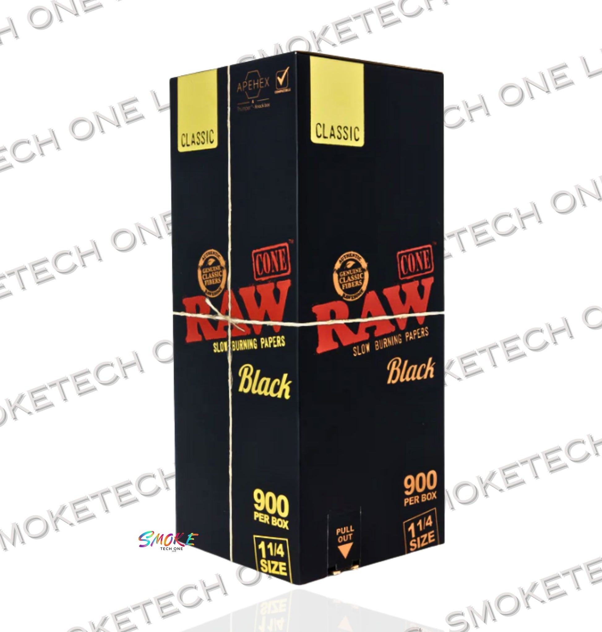 RAW Black 1 1/4 Cones | Bulk Box | 900 Cones - Smoke Tech One LLC