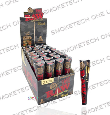 RAW Black Camo Classic Pre-Rolled Cones – 1¼ Size - Special Edition