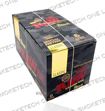 RAW Black Camo Classic Pre-Rolled Cones – 1¼ Size - Special Edition