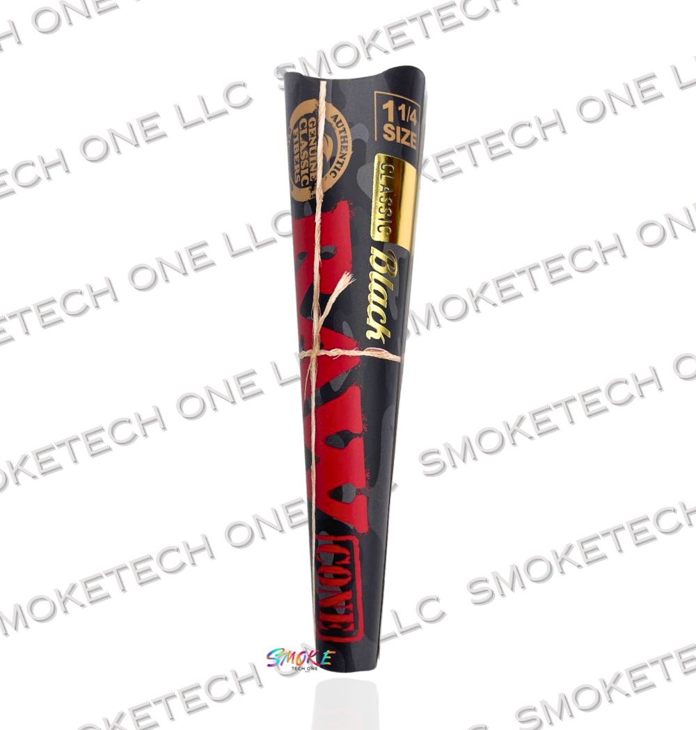 RAW Black Camo Classic Pre-Rolled Cones – 1¼ Size - Special Edition