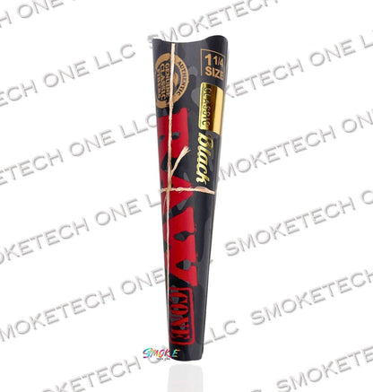RAW Black Camo Classic Pre-Rolled Cones – 1¼ Size - Special Edition