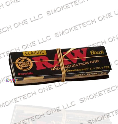 RAW Black Connoisseur 1 1/4 Rolling Papers - Smoke Tech One LLC