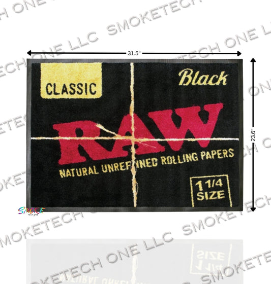 RAW Black Floor Mat Small (1 1/4 Size) - Smoke Tech One LLC
