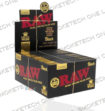 RAW Black Classic King Size Wide Rolling Papers - Smoke Tech One LLC