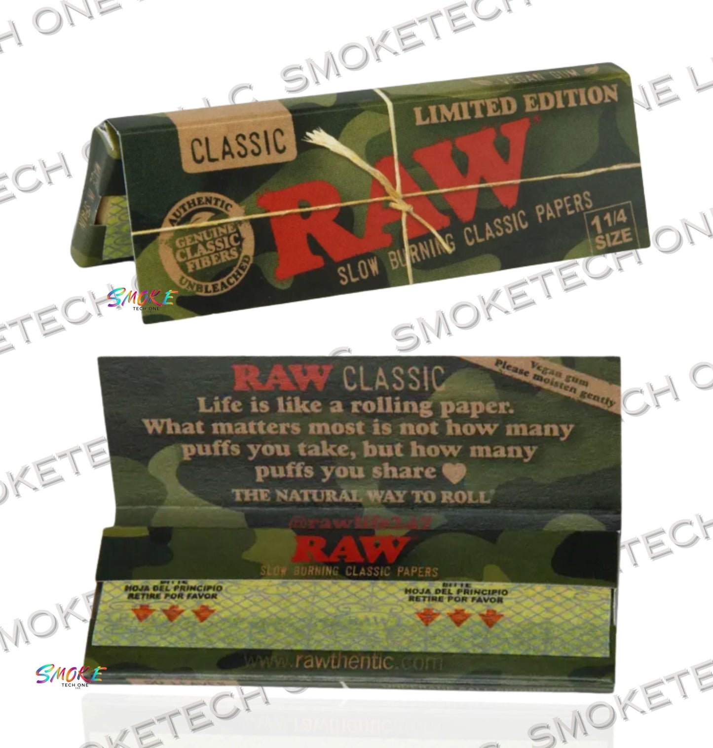 RAW Classic Camo 1 1/4 Rolling Papers