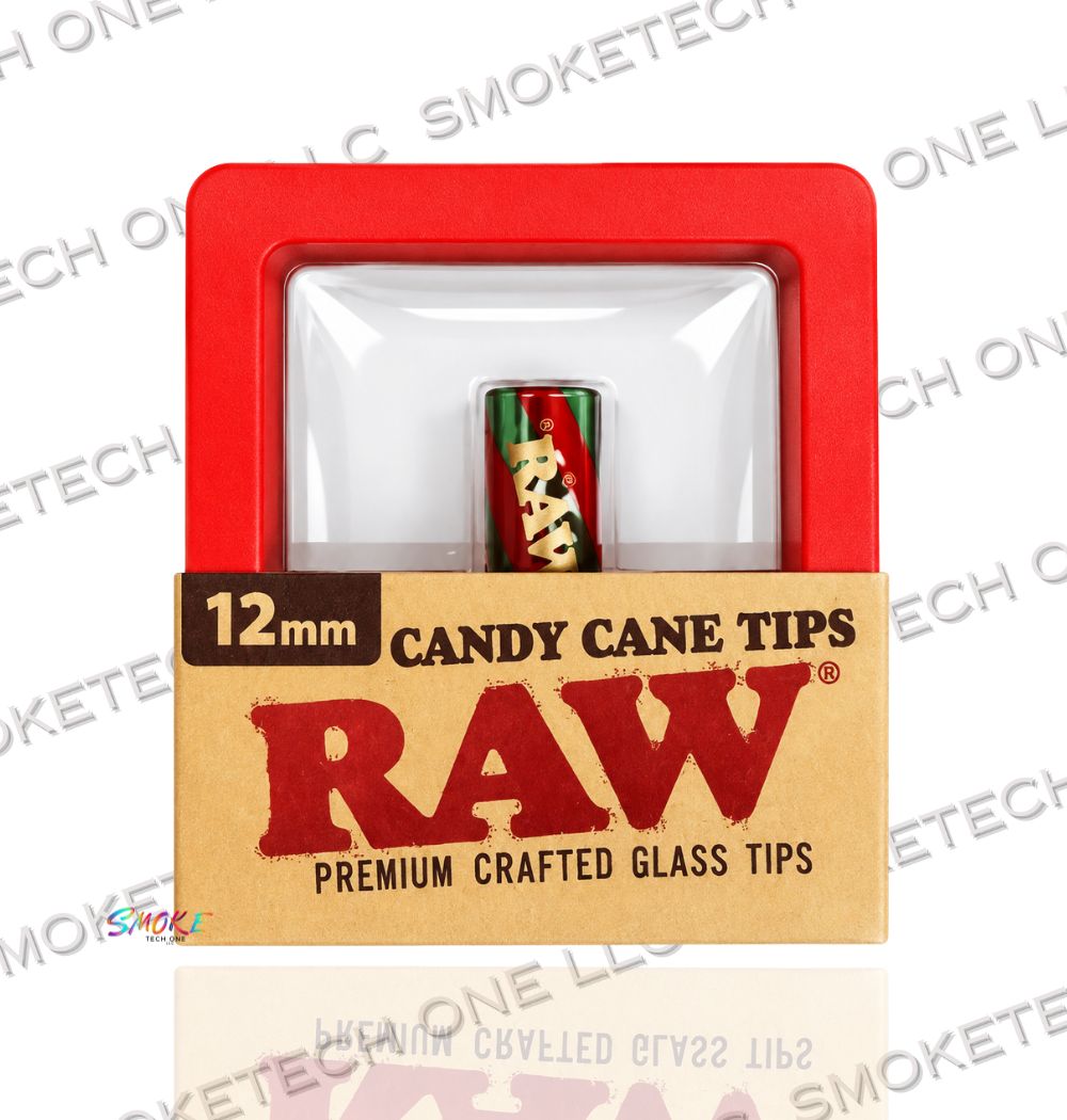 RAW Candy Cane Tips - Premium Crafted Glass Filter Tips (10mm & 12mm)