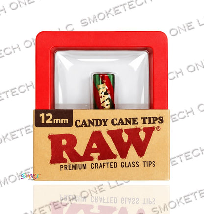RAW Candy Cane Tips - Premium Crafted Glass Filter Tips (10mm & 12mm)
