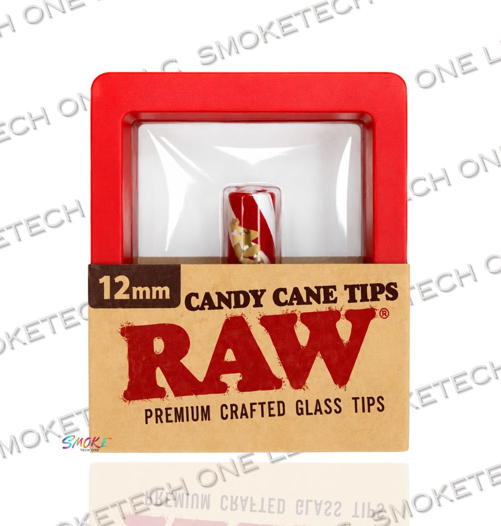 RAW Candy Cane Tips - Premium Crafted Glass Filter Tips (10mm & 12mm)