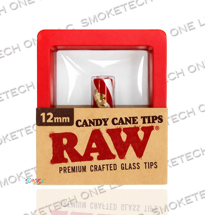 RAW Candy Cane Tips - Premium Crafted Glass Filter Tips (10mm & 12mm)