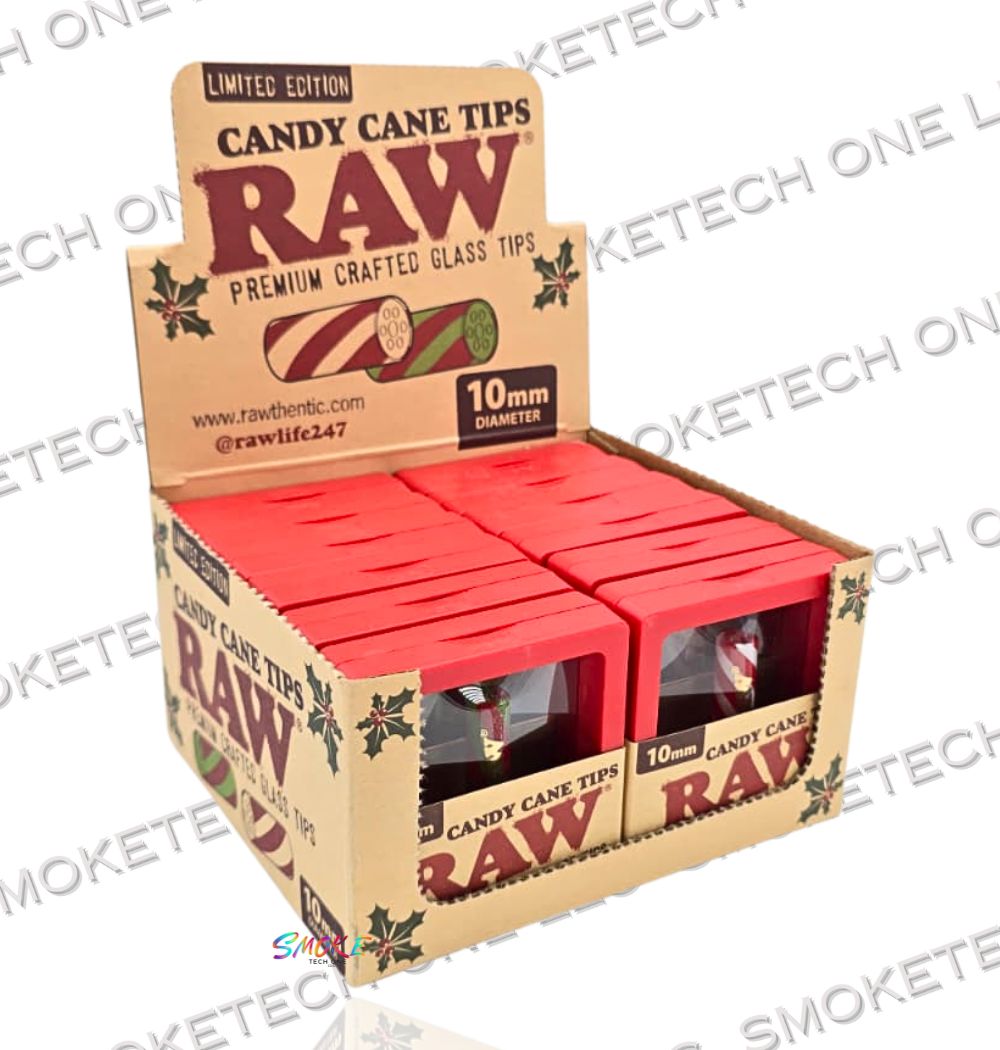 RAW Candy Cane Tips - Premium Crafted Glass Filter Tips (10mm & 12mm)