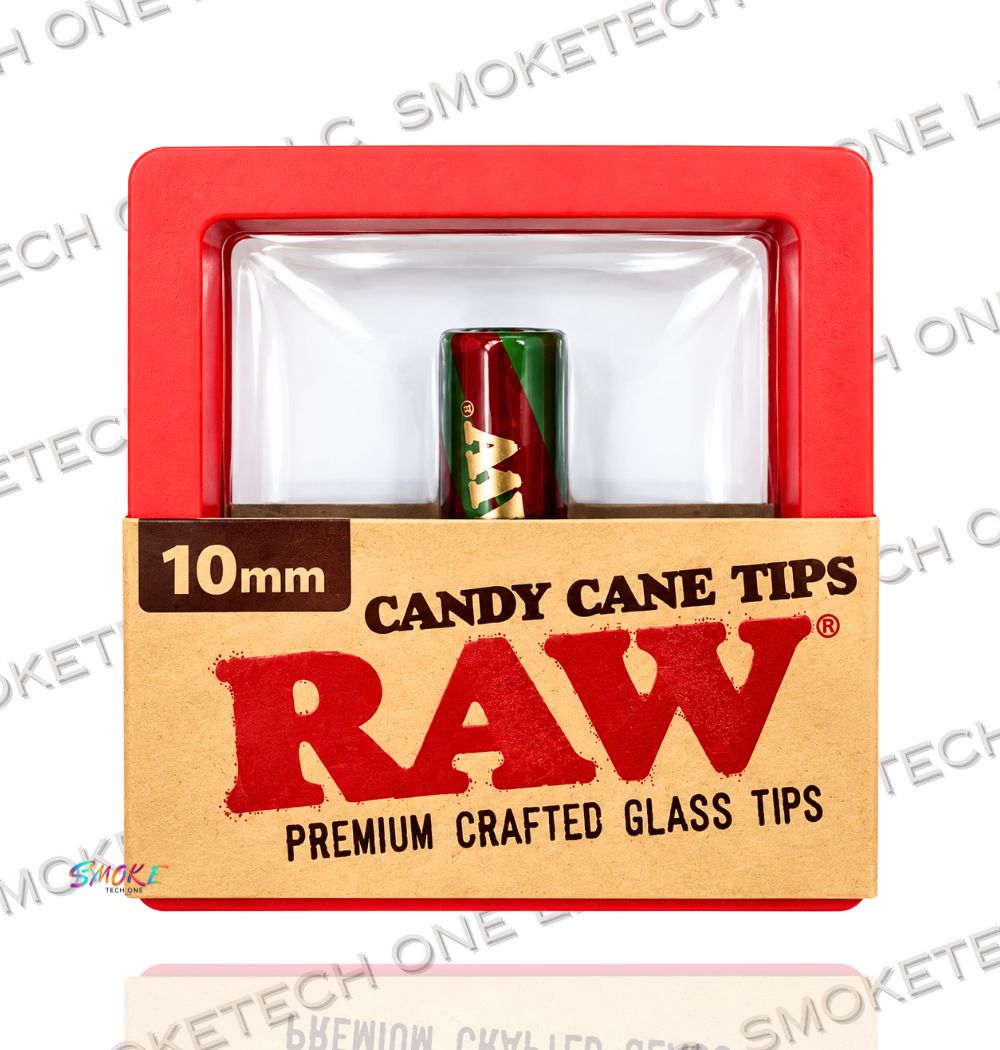 RAW Candy Cane Tips - Premium Crafted Glass Filter Tips (10mm & 12mm)