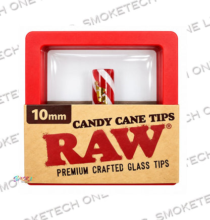 RAW Candy Cane Tips - Premium Crafted Glass Filter Tips (10mm & 12mm)