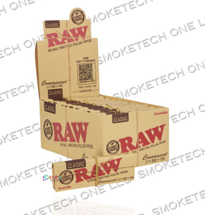 RAW Classic Connoisseur 1 1/4 Rolling Papers with Tips - Smoke Tech One LLC