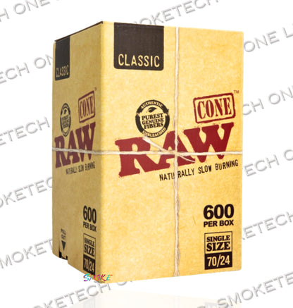 RAW Classic 70/24 Pre-Rolled Cones l Bulk Box (600 Count)
