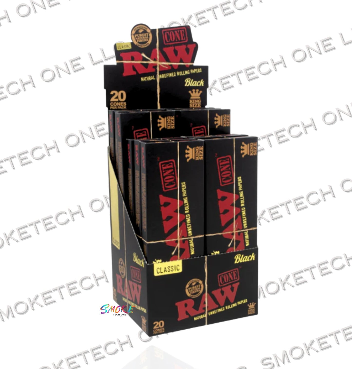 Raw Classic Black Cones - 20Pack
