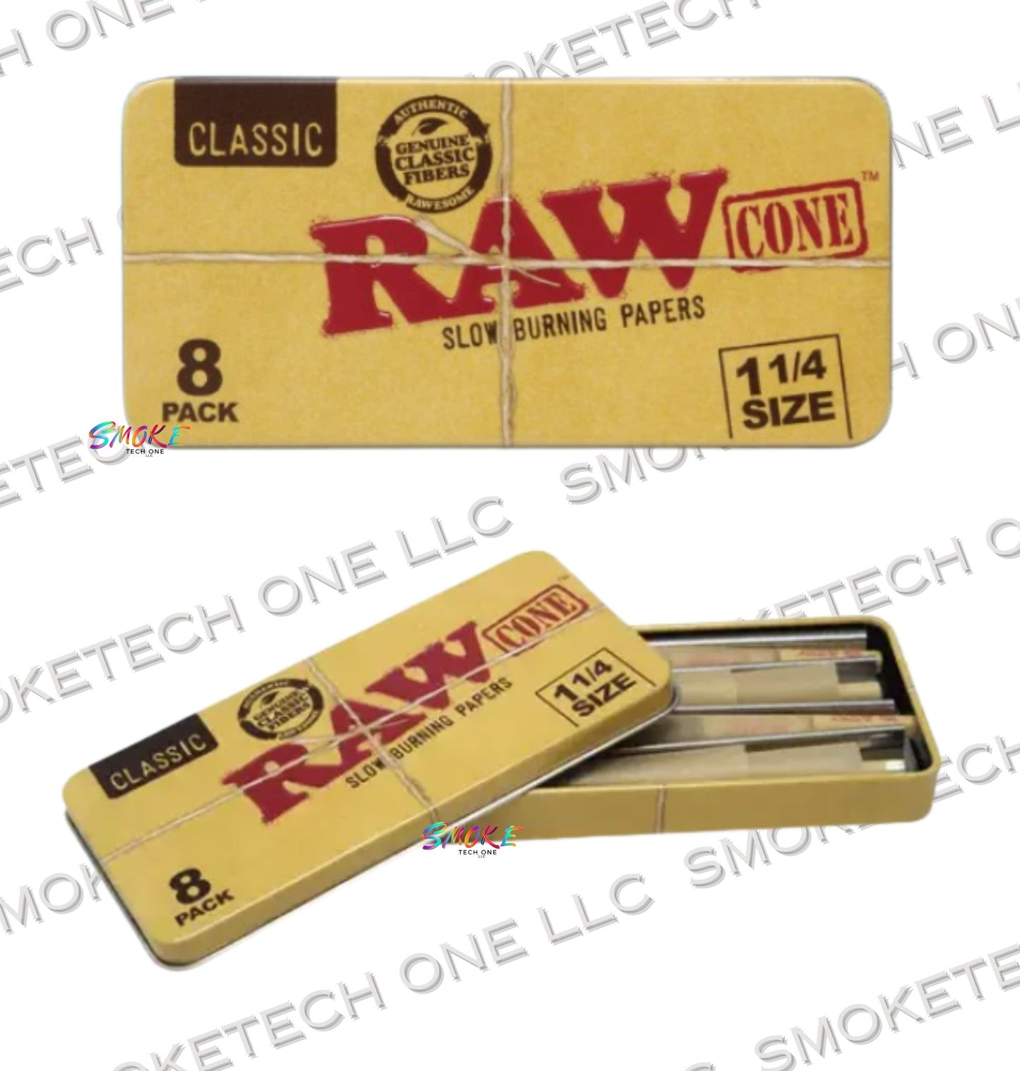 RAW Classic 1¼ Size Pre-Rolled Cones – 8 Pack