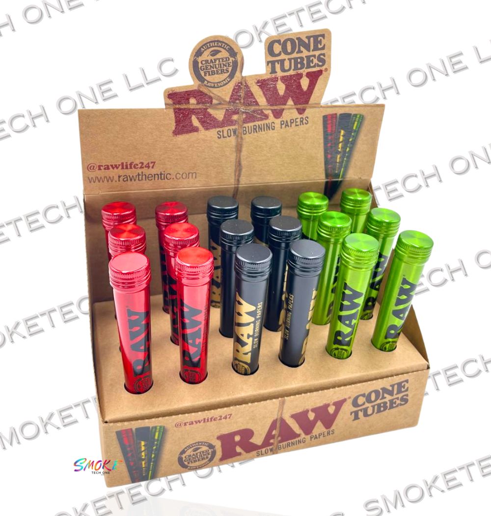 RAW Cone Tubes - Assorted Colors (Red, Black & Green)