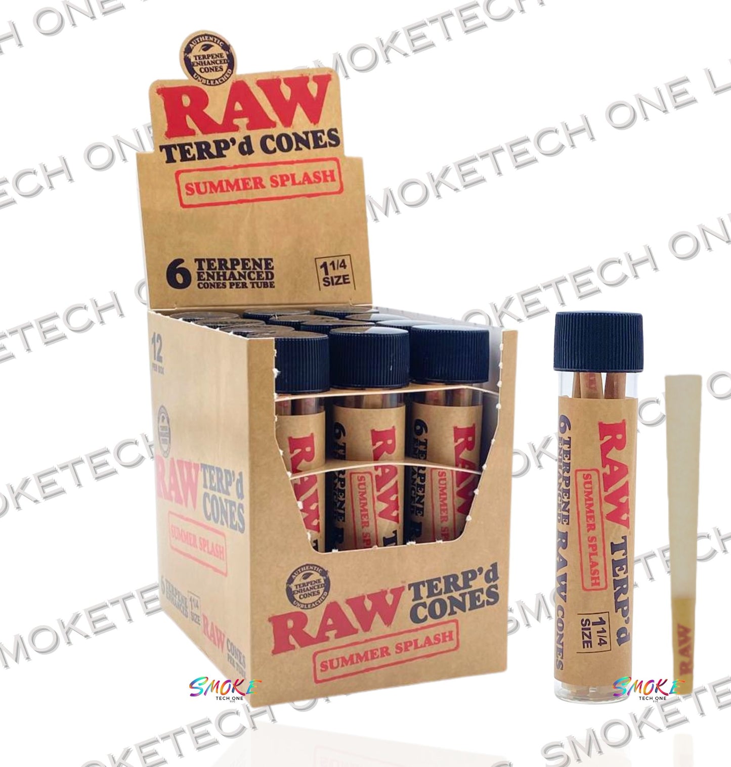 RAW Terp’d Cones | 1 1/4 Size | 6 Terpene Enhanced Cones per Tube