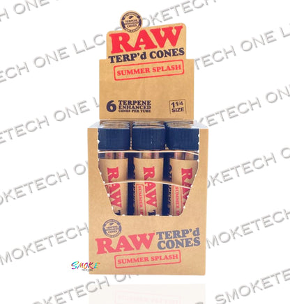 RAW Terp’d Cones | 1 1/4 Size | 6 Terpene Enhanced Cones per Tube