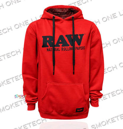 RAW Pullover Hoodie Red (Black Logo) - Smoke Tech One LLC