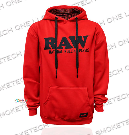 RAW Pullover Hoodie Red (Black Logo) - Smoke Tech One LLC