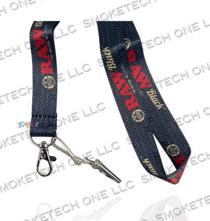 RAW Black Lanyard – Premium Neck Strap with Metal Clip