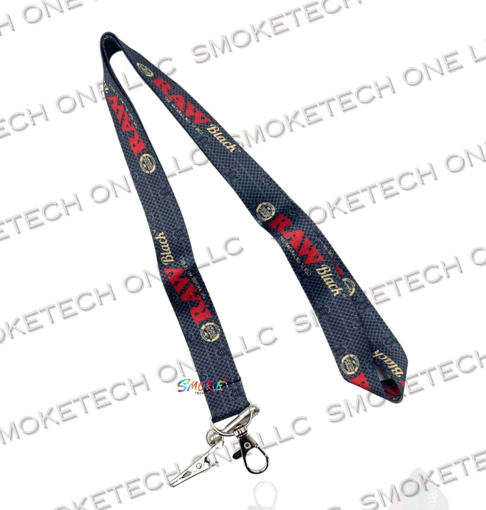 RAW Black Lanyard – Premium Neck Strap with Metal Clip