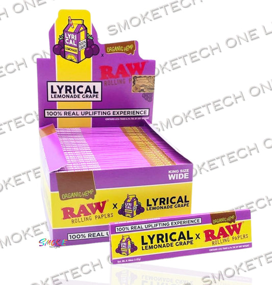 RAW x Lyrical Lemonade Grape Rolling Papers - King Size Wide (Organic Hemp)
