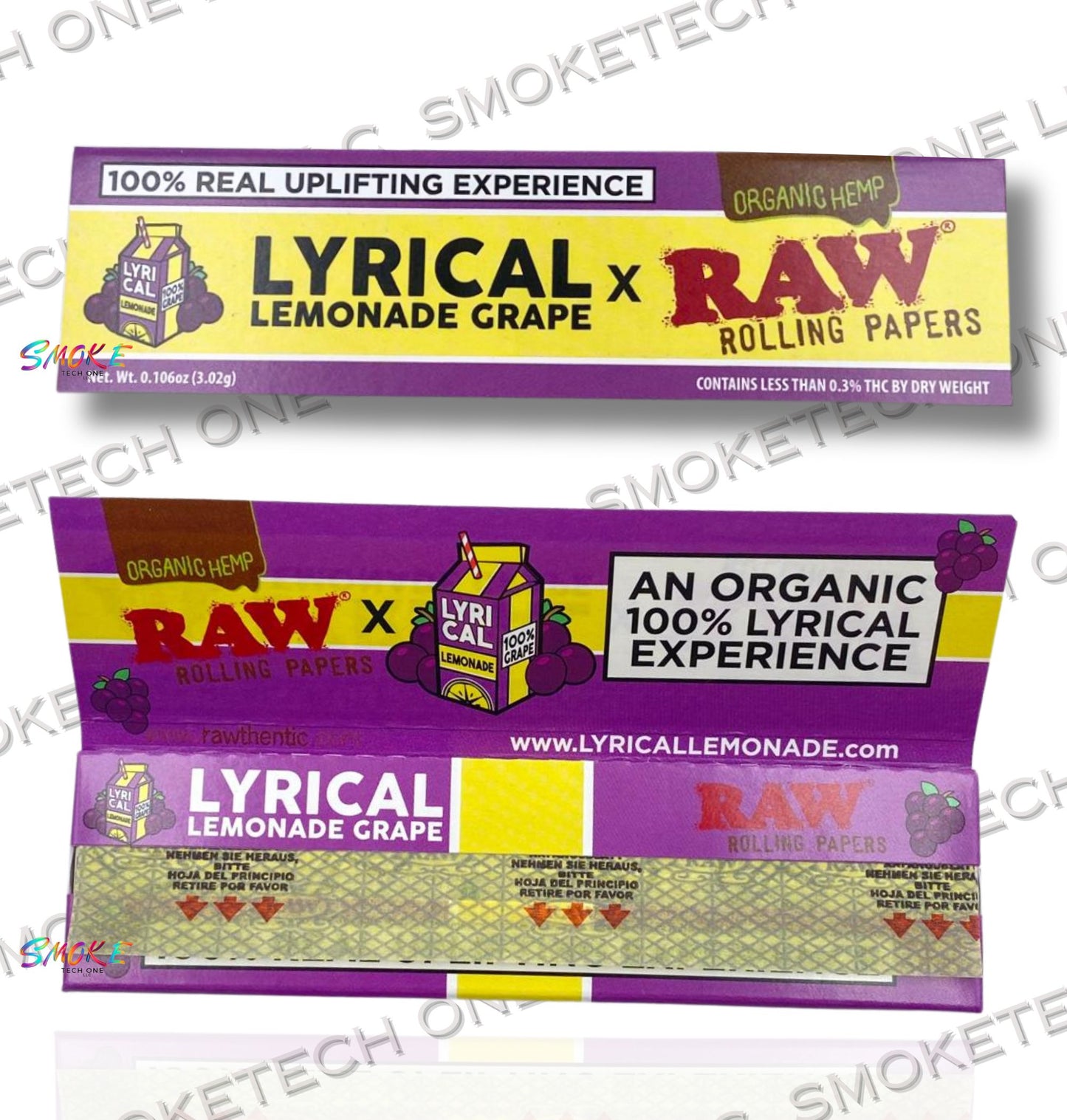 RAW x Lyrical Lemonade Grape Rolling Papers - King Size Wide (Organic Hemp)