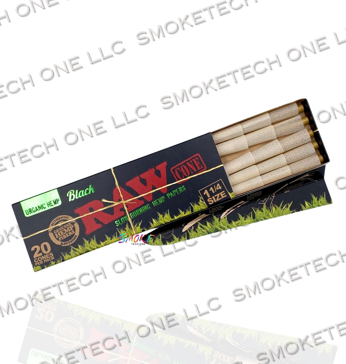 RAW Organic Black Pre-Rolled Cones - 20 Pack