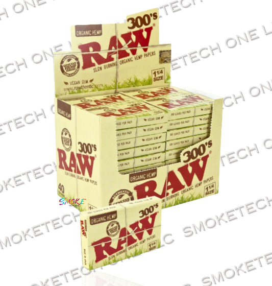 RAW Organic Hemp 300’s – 1¼ Size Rolling Papers