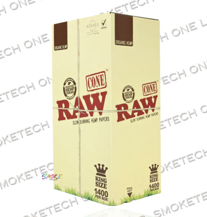 RAW Organic King Size Cones | Bulk Box | 1400 Count