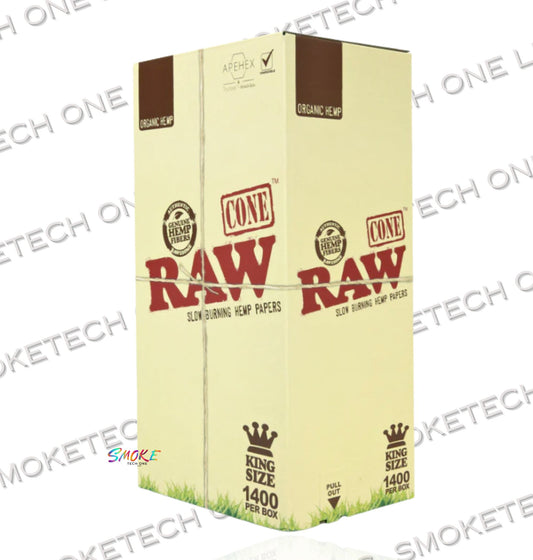 RAW Organic King Size Cones | Bulk Box | 1400 Count