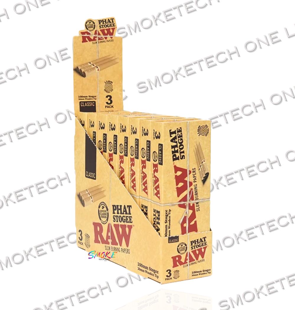 RAW Classic Phat Stogee 120mm Pre-Rolled Cones - 3 Pack