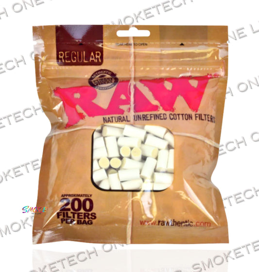 RAW Natural Unrefined Cotton Filters – Regular Size - Smoke Tech One LLC