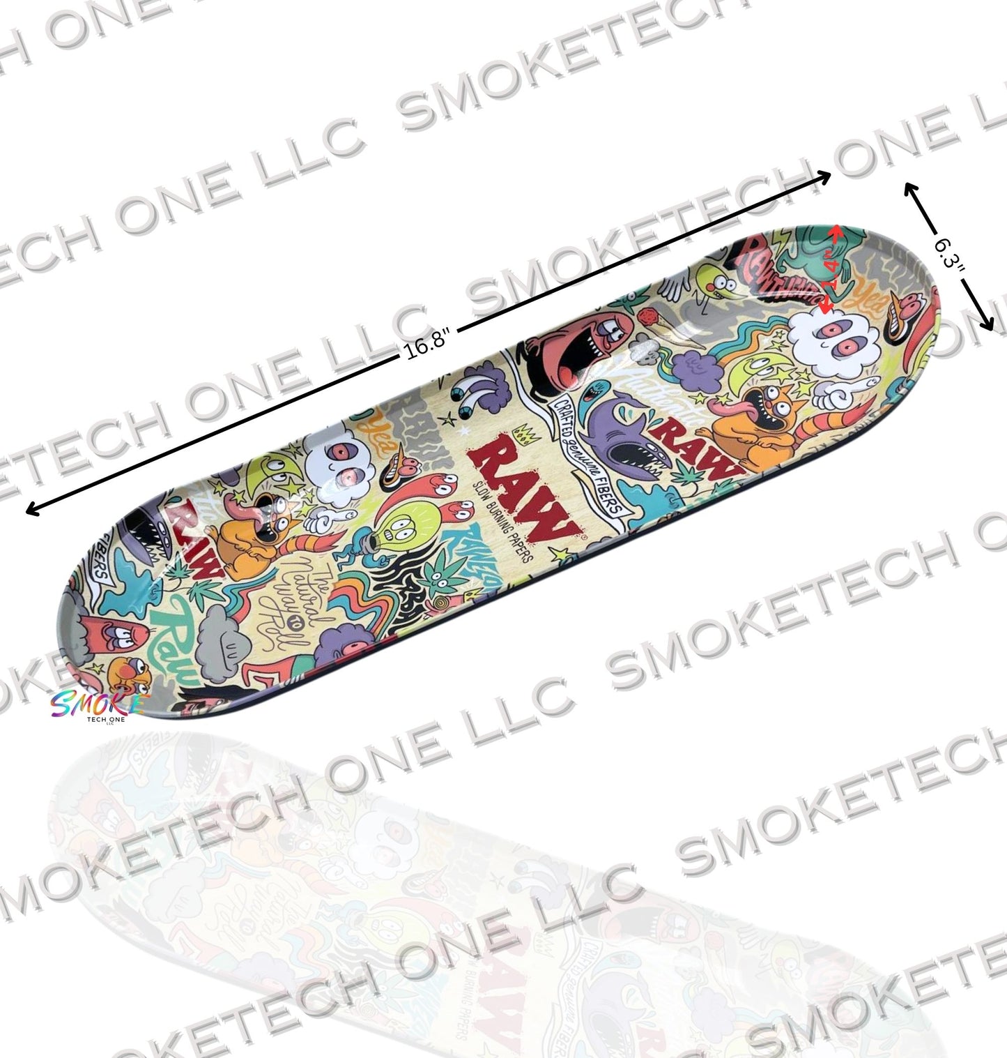 RAW Rolling Tray - Collage Art Design by Chris Piascik - Smoke Tech One LLC