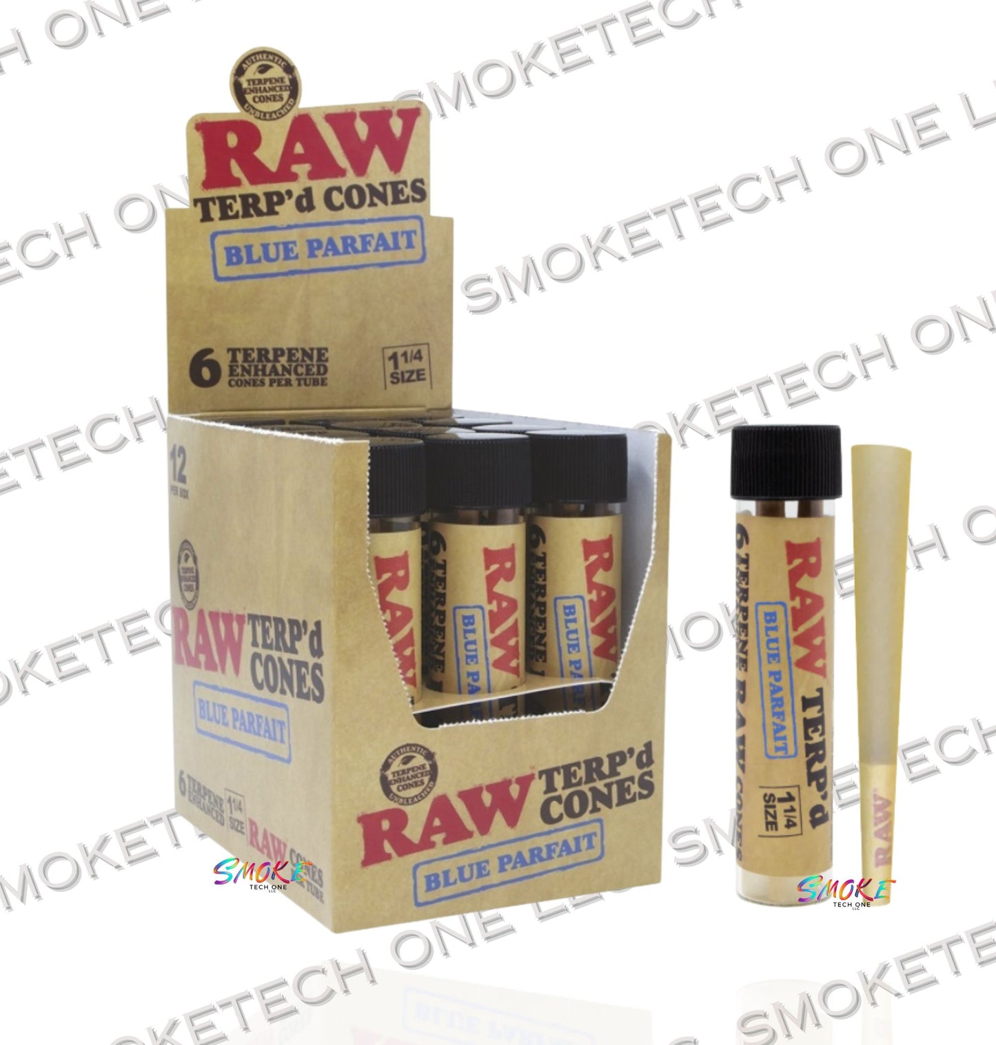 RAW Terp’d Cones | 1 1/4 Size | 6 Terpene Enhanced Cones per Tube