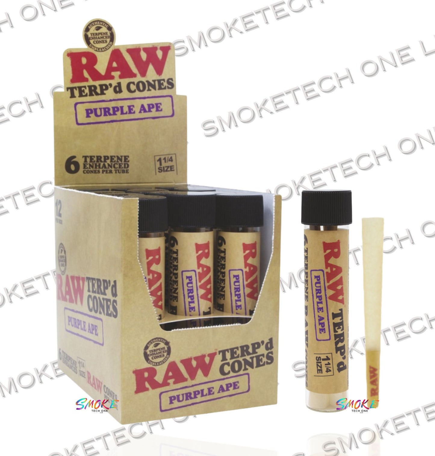RAW Terp’d Cones | 1 1/4 Size | 6 Terpene Enhanced Cones per Tube