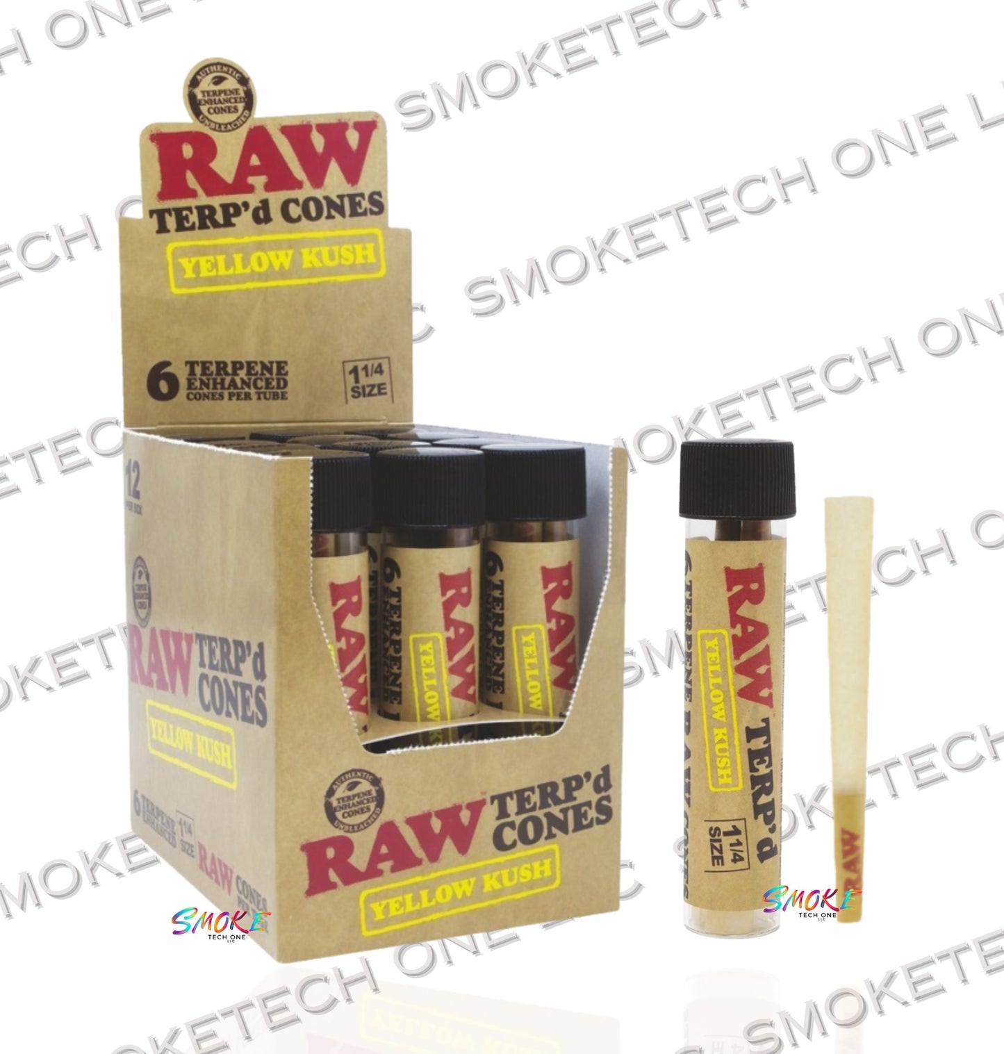 RAW Terp’d Cones | 1 1/4 Size | 6 Terpene Enhanced Cones per Tube
