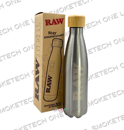 RAW Stainless Steel Water Bottle with Bamboo Cap