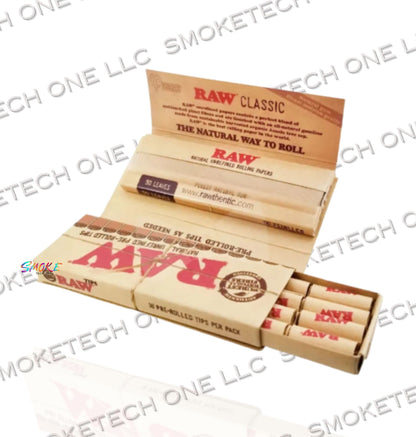 RAW Classic Masterpiece – 1¼ Size Rolling Papers + Pre-Rolled Tips
